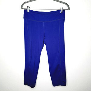 Old Navy Active Yoga Capri Pants Pockets Cobalt Blue Mid Rise Size Medium
